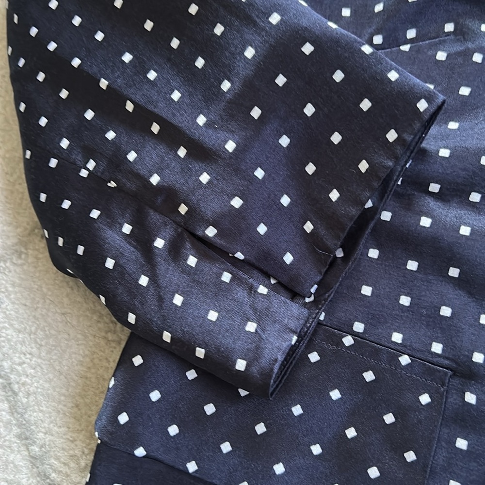 Pendleton Navy And White Square Pattern Silk Blen… - image 5